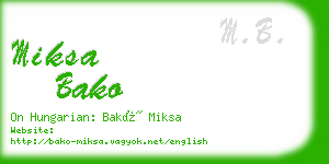 miksa bako business card